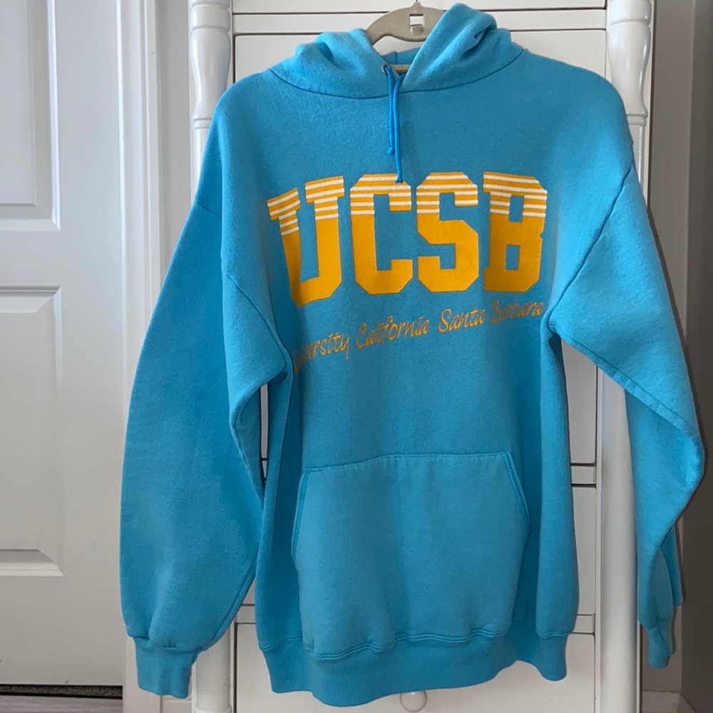 UCSB Lighter Blue Vintage Sweatshirt.  Rare Blue Color - Hard to Find.  Sz Lrg